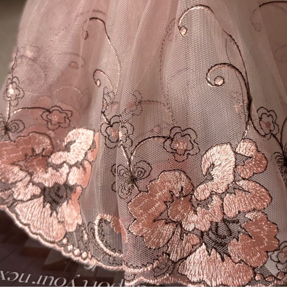 Elegant Pink Floral Doll Dress - Picture 7 of 7